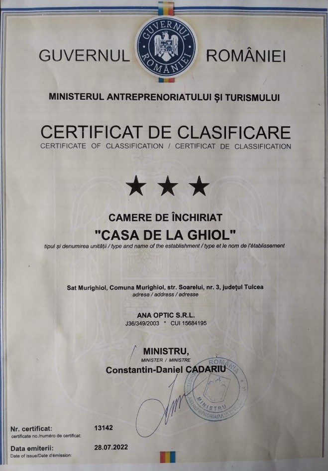 Certificat de Clasificare