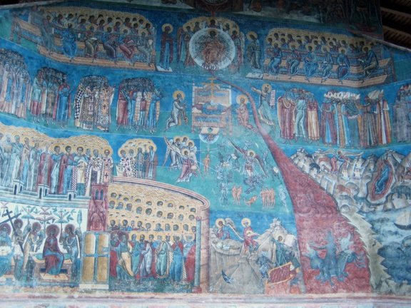 Pictura interioara Manastirea Voronet